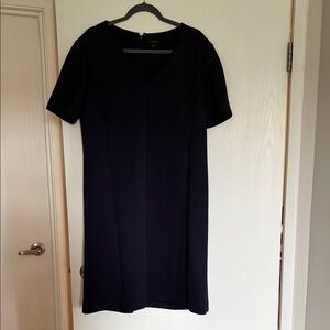 Ann Taylor Navy V-Neck Short Sleeve Shift Dress